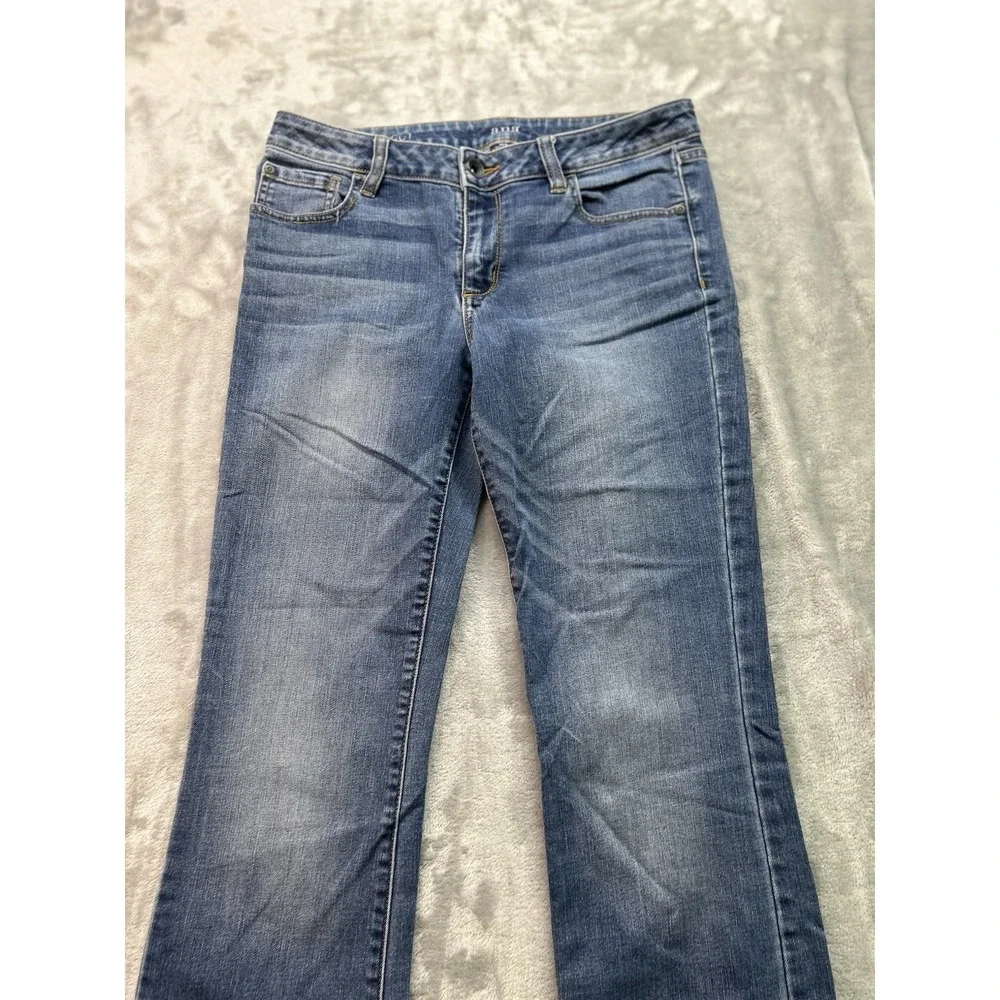 A.n.a. Jeans Bootcut Stretch Mid Rise Women Sz 28/6 Blue Whiskered Faded Western